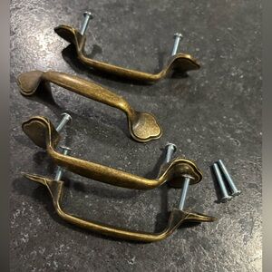 4 bronze handles hardware vintage style pulls cabinetry